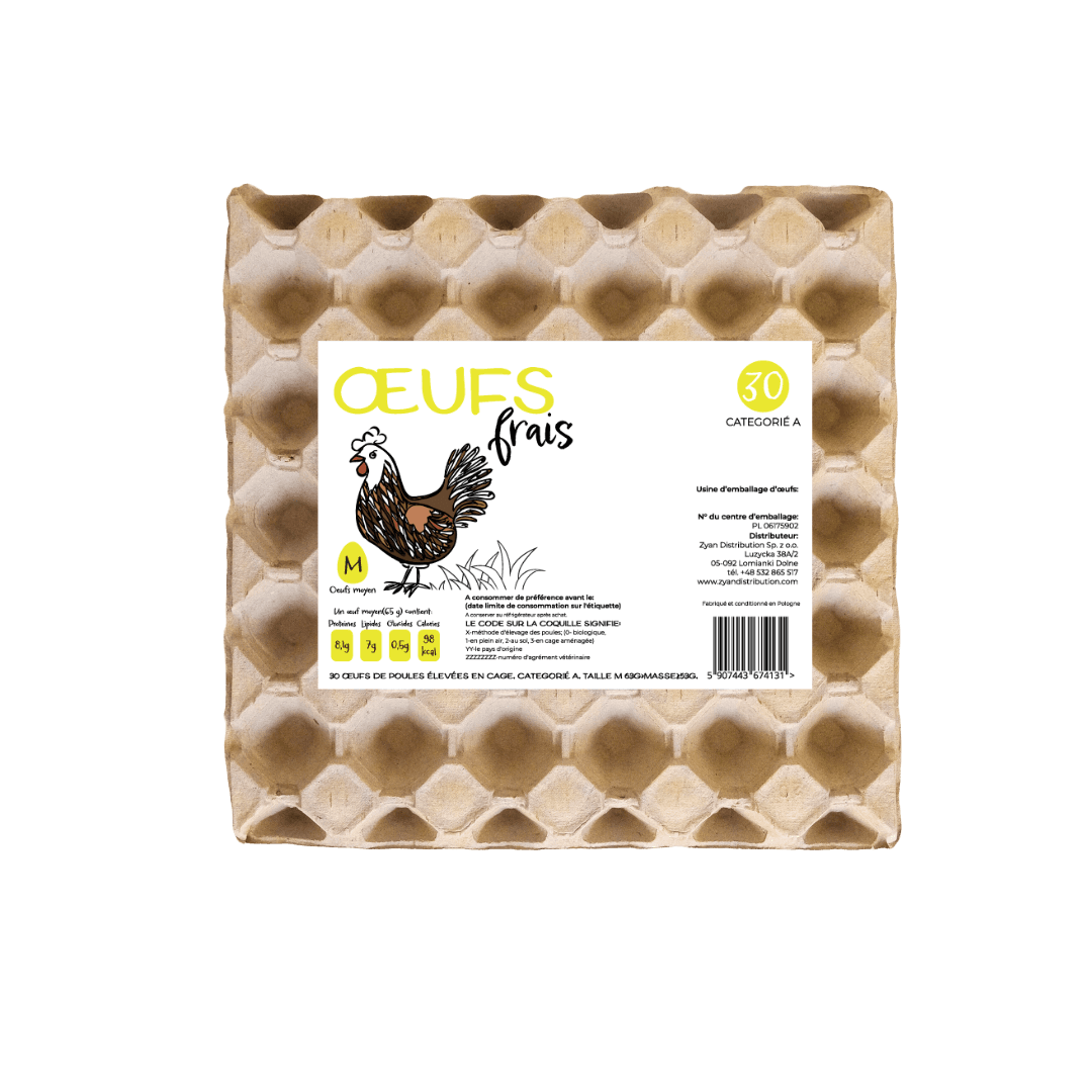 Fresh Caged Eggs Pack of 30 Size M