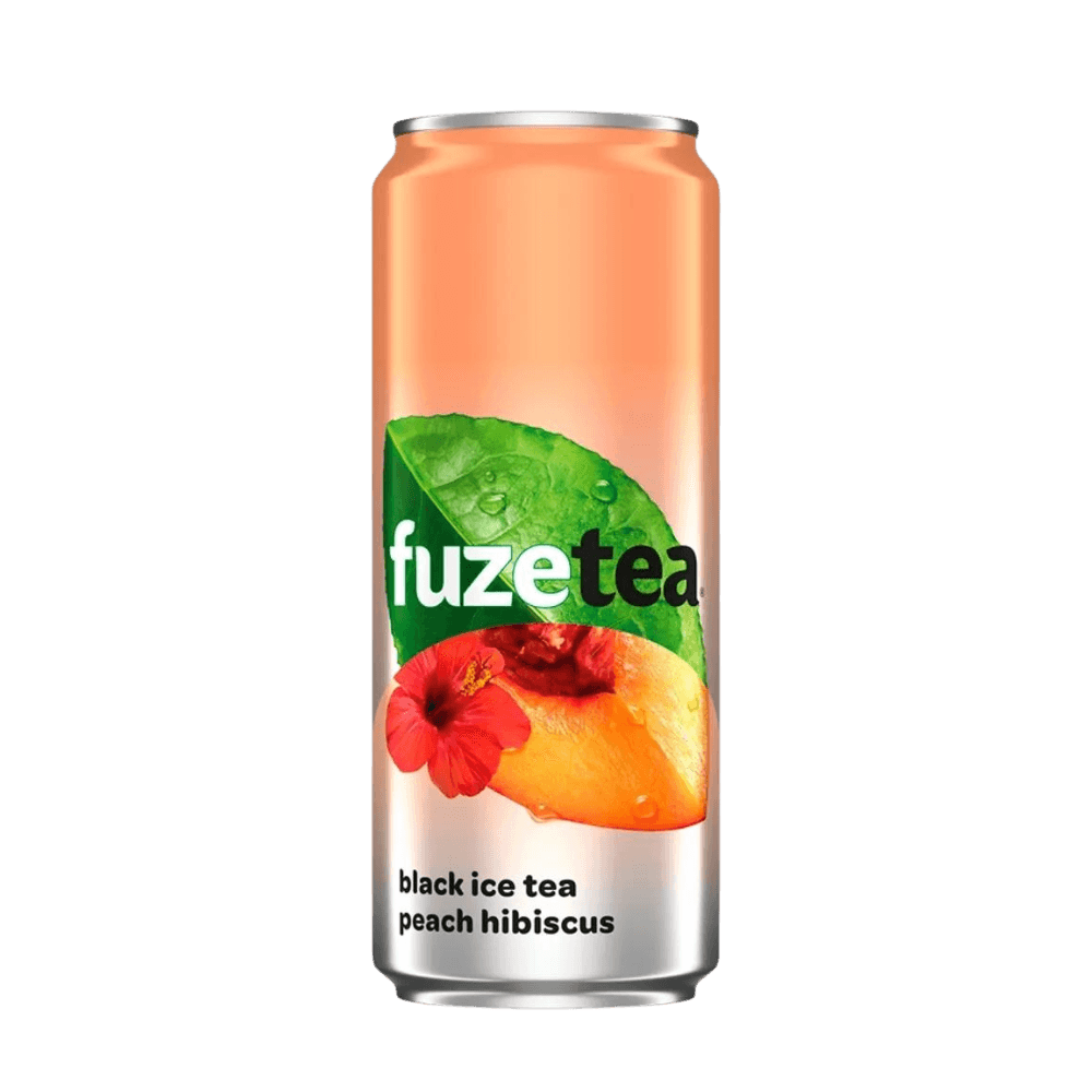 FuzeTea Black Tea Peach Hibiscus 330ml sleek can